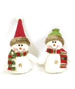 Ornament Snow Man With Hat Scarf 5 Inches - $365.42 MXN