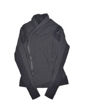 Lululemon Bhakti Jacket Womens 6 Grey Striped Long Sleeve Asymmetric Zip Stretch - £52.44 GBP