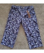 Hannah Womens Denim Sz 16 Capris Blue Floral Design Tummy Control NWT MS... - $16.49