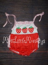 Boutique Strawberry Baby Girls Red Bubble Romper Jumpsuit - £6.81 GBP