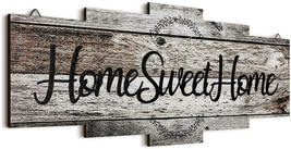 Jetec Home Sweet Home Sign, Rustic Wood , Large Farmhouse Home Plaque Wall Hangi - £15.34 GBP