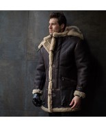 MenS Aviator RAF B6 Shearling Bomber COAT,B7 Aleutian WWII Sheepskin Parka - €136,75 EUR+