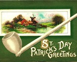 John Winsch St Patrick&#39;s Day Greetings Pipe Windmill Embossed 1911 Postc... - $6.88