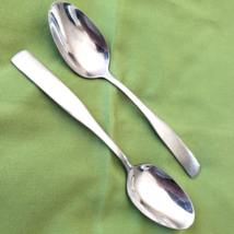 Cambridge Stainless 2 Soup Spoons Madison Pattern 7 1/4&quot; Satin Plain - £5.44 GBP