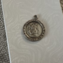 Sterling Silver St Christopher Protect This Athlete Pendant 1.75cm Hocke... - $32.00 CAD