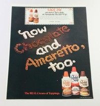 VTG Retro 1984 Hunt&#39;s Chocolate and Amaretto Reddi-Wip Cream Topping Ad ... - $19.00
