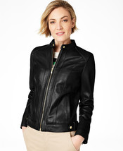 Women Black Leather Jacket Handmade Sheepskin Leather Jacket Women #4 - £79.91 GBP