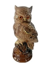 Vintage Table Lamp Ceramic Light Up Owl 11 Inch Lamp Nightlight Brown Orange MCM - £44.17 GBP