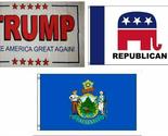 K&#39;s Novelties 3x5 Trump White #2 &amp; Republican &amp; State of Maine Wholesale... - $22.88