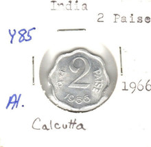 India  2 Paise, Aluminum, 1966, KM 85 - £1.17 GBP