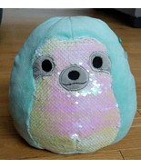 SQUISHMALLOWS Cute 8 Inch Aqua Teal Sloth Sleepy Eye Plush Soft - £11.67 GBP