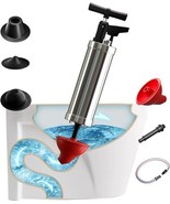 High Pressure Stainless Steel Toilet  Plunger Time Barometer Four Suckers - $117.59