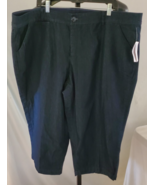 NWT CJ Christopher &amp; Banks Dark Blue Signature Comfort Fit Denim Capri P... - $20.58 CAD