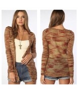NWT Free People FP Beach Red Tiger Striped Button Front Mohair Cardigan ... - $47.86 CAD