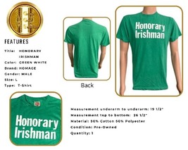 Homage T-Shirt Honorary Irishman  Men Top Green LG. Crew Neck - £14.24 GBP