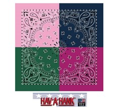 Usa Made Hav-A-Hank Spring Colors Bandana Paisley Face Mask Neck Scarf Head Wrap - £6.28 GBP