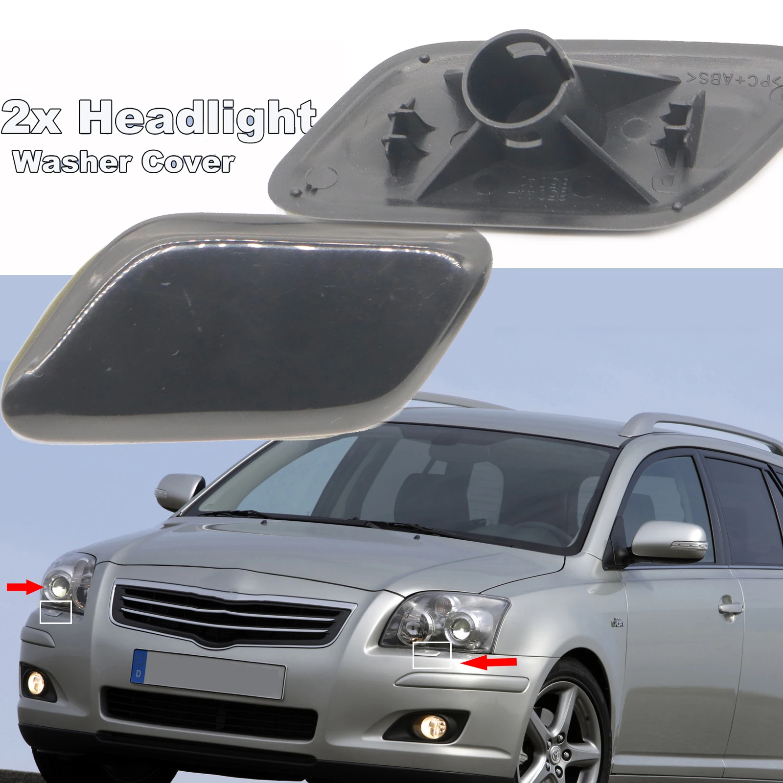 Front Bumper Holes Headlight Washer Spray Nozzle Cover for Toyota Avensis T25 - £10.70 GBP