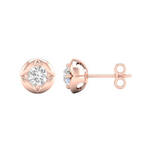 3/8 Ct TDW Diamond 10K Rose Gold Solitaire Stud Earrings - £359.70 GBP
