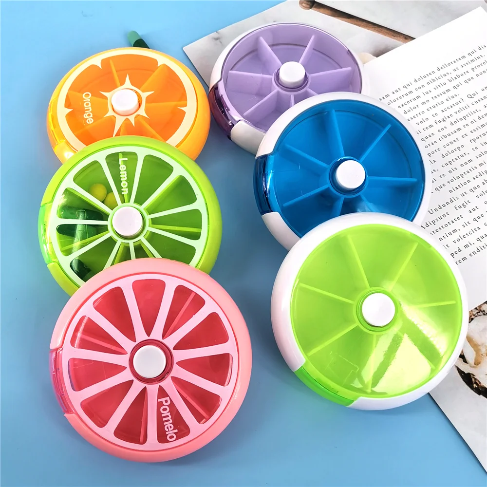 Sporting Portable Pill Box Weekly Rotating Split Fruit Points A Carry With You M - £23.45 GBP