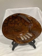 Mid Century Modern Brown Anna Van Briggle Signed Pottery Glazed Ashtray - £35.73 GBP