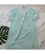 Cypress Vintage Nightgown Size L New Blue White Lace Trim Embroidered Fr... - $27.06 CAD