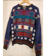 St Johns Bay Sweater Womens Large Multi Striped Wool Blend 90s Vintage C... - €20,21 EUR