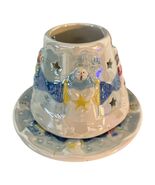 Vtg Yankee Candle 2001 Nancye Williams Snowman Angel Ceramic Luminary w/... - $265.70 MXN