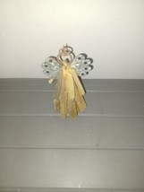 Rustic Driftwood Angel Christmas Tree Ornament Metal Wings and Head/Halo - £19.65 GBP