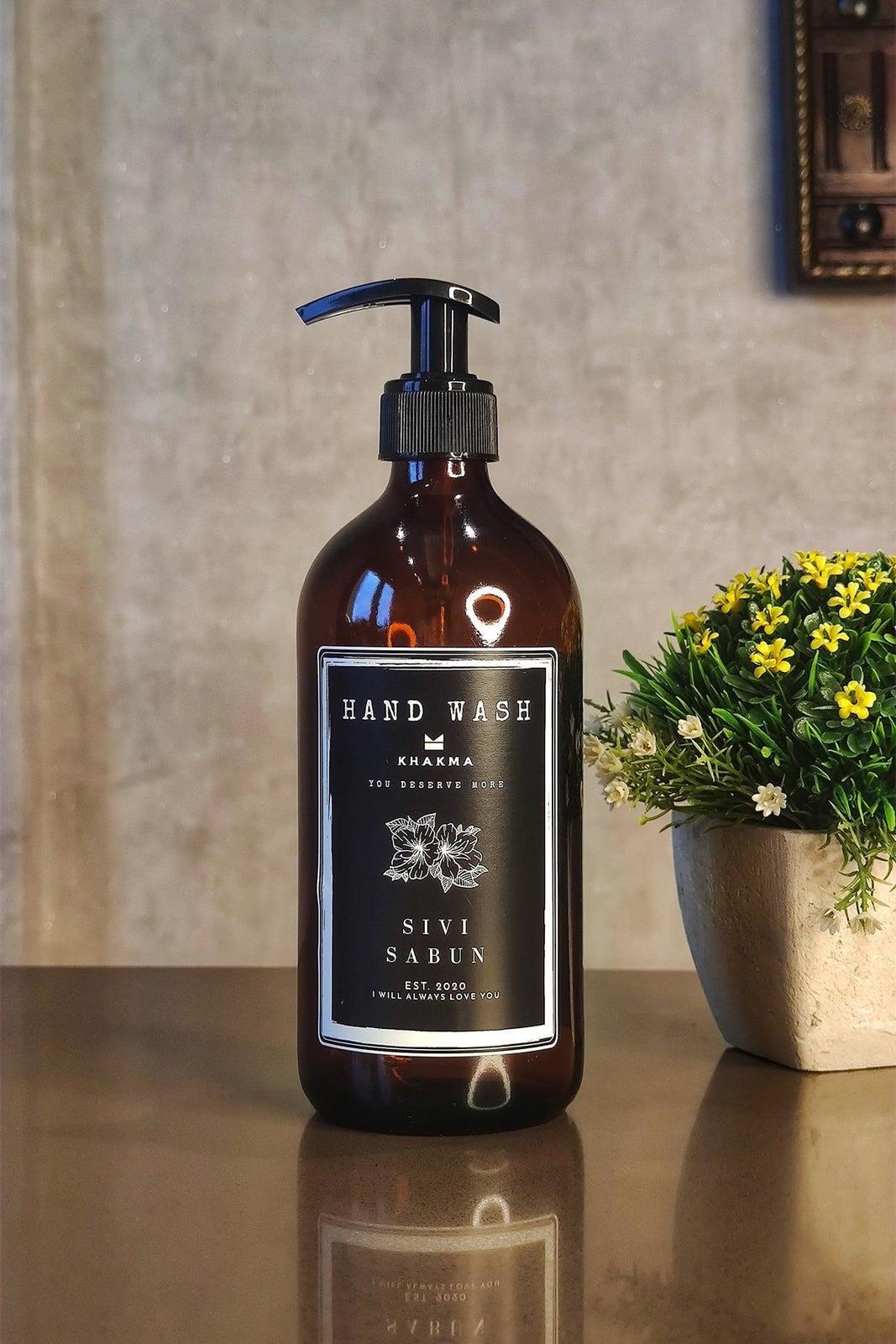Khakm Amber Glass Liquid Soap Dish Bottle Soap Dispenser 500ml 1hwtekbos... - $17.86