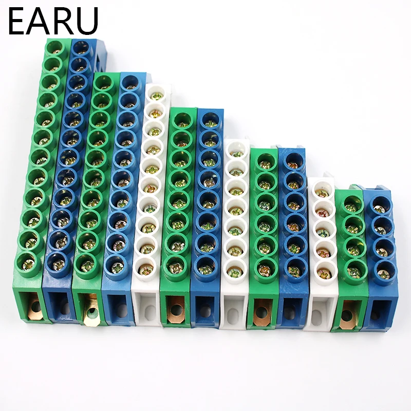 White green bridge design zero line 4 12 pole screw bra copper grounding strip terminal thumb200