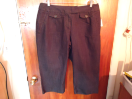 " NWT " Womens Cato Size 16W Dark Brown Plus Sportswear Capris " Great G... - $30.99