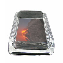 Volcanoes D7 Glass Square Ashtray 4&quot; x 3&quot; Smoking Cigarette Bar - £38.12 GBP