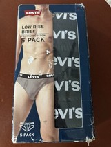 NEW 5 PACK MENS LEVI&#39;S LOW RISE BRIEF PREMIUM COTTON BLACK XLARGE CONTOU... - $23.36
