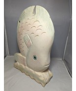 Wood Carved Fish Sculpture Coastal Beach Home Decor Aquatic Sea Life Fig... - £39.22 GBP