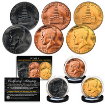 1976 Bicentennial U.S. JFK Kennedy Half Dollar Coins SET of 3 Metal Versions - $18.65