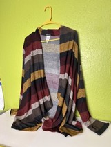 Heimish USA Womens Cardigan Multi Color Cardigan Sweater Size 2XL Striped  - £23.72 GBP