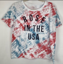 Fifth Sun &quot;Rose In The USA&quot; Women&#39;s Tye Dye Cropped T-Shirt Juniors L - £6.01 GBP