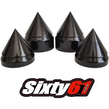 Honda CBR Motorcycle Black Spike Front and Rear Axle Caps Covers Aluminum - $24.81 MXN