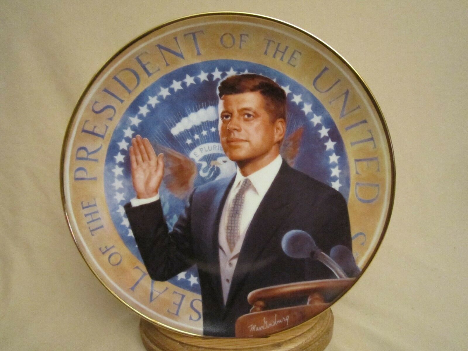 THE TORCH IS PASSED JFK Collector Plate PRESIDENT JOHN F KENNEDY Max Ginsburg - $29.99