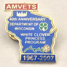 AMVETS Wisconsin State Shape Pin 40th Anniversary - £9.43 GBP