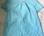 Lands&#39; End Kids Turquoise Flecked Sz 14 All Cotton Blouse - £15.62 GBP