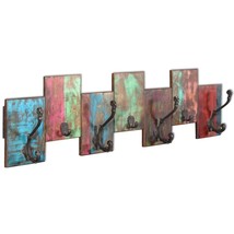  Coat Rack Multicolored Solid reclaimed wood Standard Hooks - $2,136.29 MXN