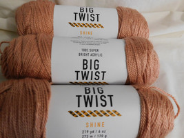 Big Twist Shine Coral lot of 3 Dye lot 34/3841 - £12.18 GBP