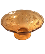 Amber  Gold Glass Tiara Indiana Pressed Compote Pedestal Footed Candy Nu... - £21.30 GBP