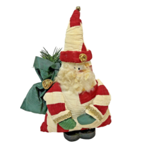 Vintage Handmade Quilted Plush Santa Claus Christmas Decoration Figure 12&quot; - £13.75 GBP