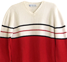 80s MARSH LANDING Pullover Sweater Womens Size L VTG V-neck 100% Cotton ... - $579.94 MXN