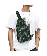 Matrix Raining Code Crossbody Chest Bag Sling Bag Shoulder Backpack Casual - $55.69 CAD