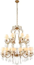 Chandelier DIANA Transitional Gold Iron Crystal Metal Royal-Cut Wire Candelabra - £2,765.48 GBP
