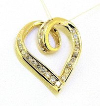 1/2 Ct Diamond Heart Pendant Real Solid 14 K Gold 2.2 G - £328.95 GBP