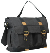 Vagarant Traveler 14.5 in. Casual Style Canvas Messenger Bag C39.GRY - £39.26 GBP